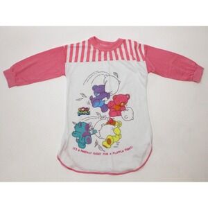 Rare Vintage Nosy Bears Pajama Nightshirt 1980s Purple 100% Polyester Size 6 USA